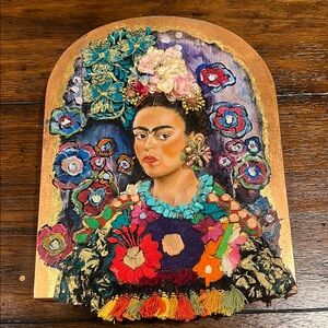 Colorful Frida Kahlo Embroidered Art